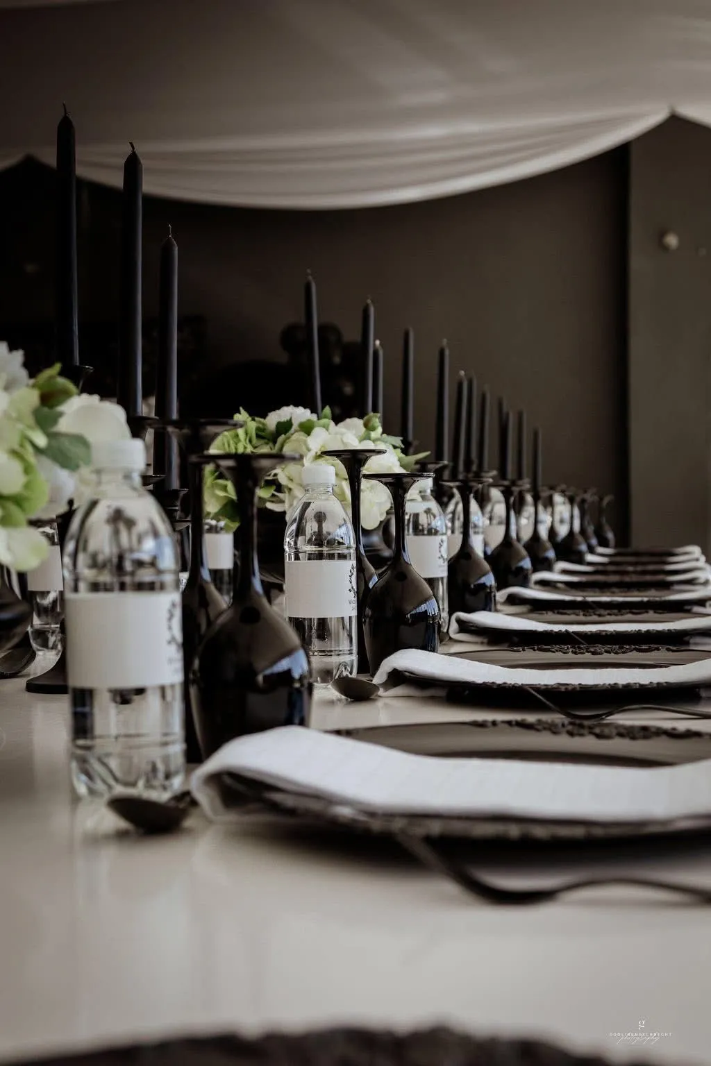 Wedding flower centrepieces with candles