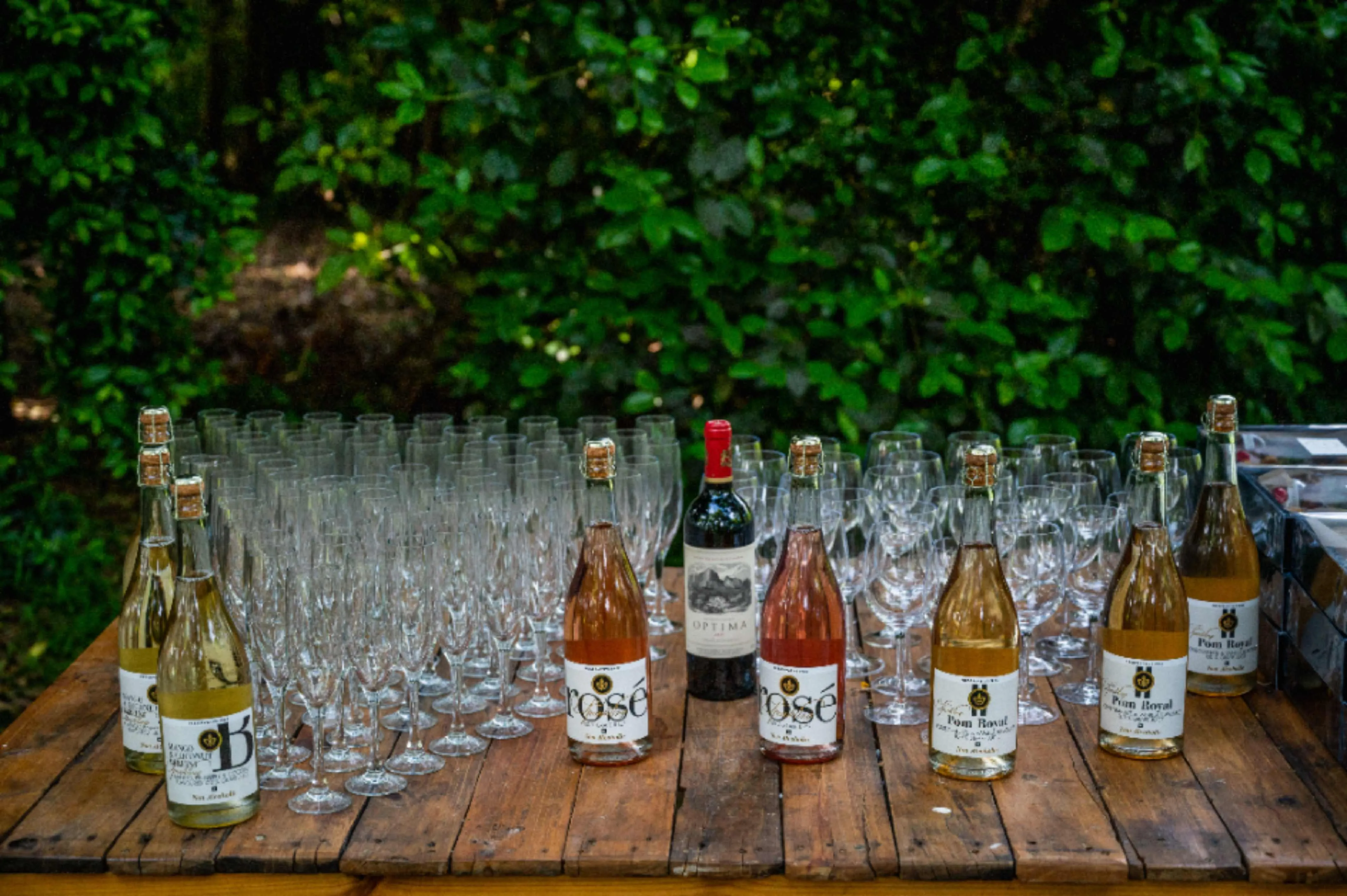Champagne glasses ready for a toast on the table
